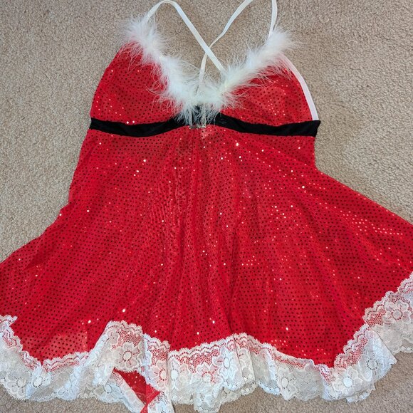 AVIDLOVE, Sexy red lingerie with sequins, sz L. NWT - Picture 1 of 2